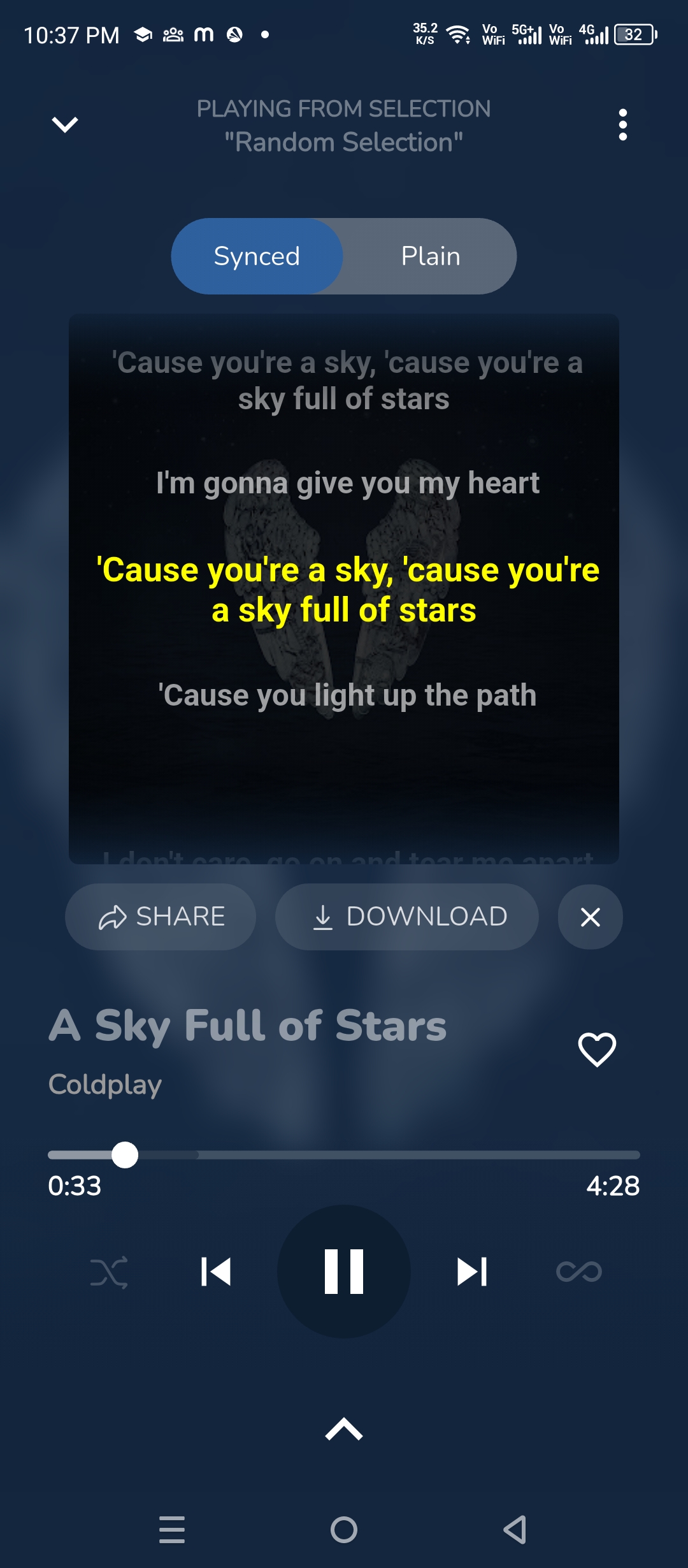 Chill Ratna App Lyrics Screen
